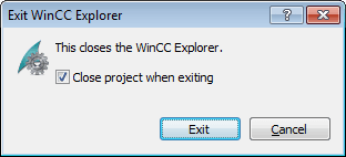 Fig. 3: Close WinCC project and Explorer