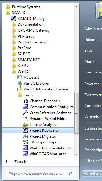 Fig. 4: Open WinCC Project Duplicator